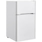 Costway 3.2 cu ft. White Compact Stainless Steel Refrigerator