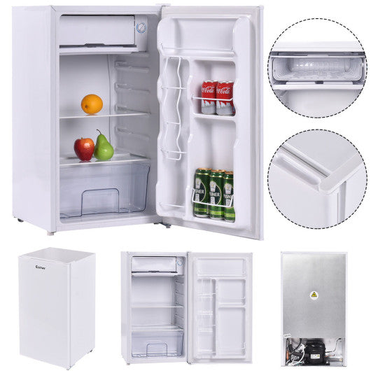 Costway 3.2 cu. ft. White Compact Mini Refrigerator