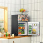 Costway 3.3 Cubic Feet Multicolor Compact Refrigerator with Freezer 2 Reversible Door Mini Fridge