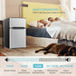 Costway 3.3 Cubic Feet Silver Compact Refrigerator with Freezer 2 Reversible Door Mini Fridge