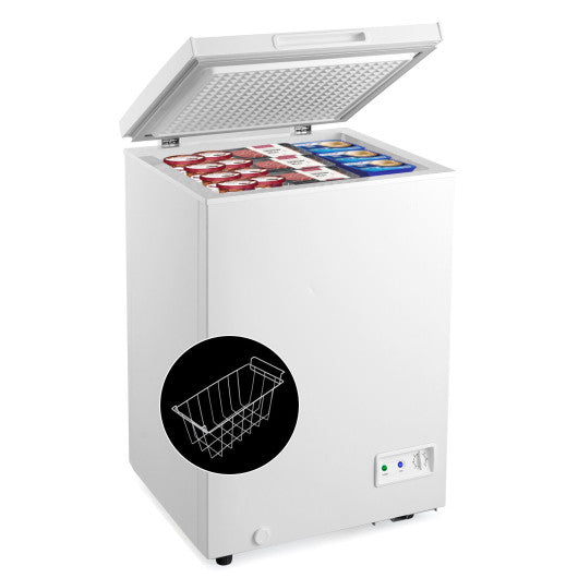 Costway 3.5 Cu.ft Compact Chest Freezer with Removable Storage Basket