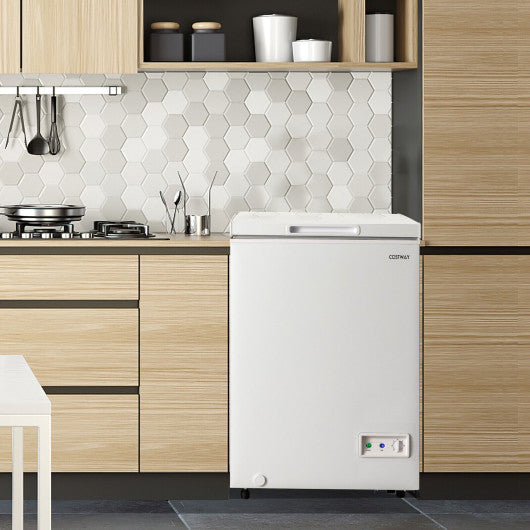 Costway 3.5 Cu.ft Compact Chest Freezer with Removable Storage Basket