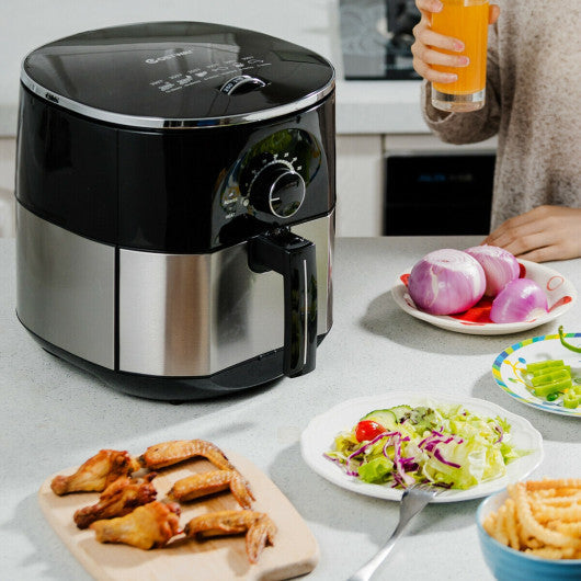 Costway 3.5QT 1300W Electric Stainless Steel Air Fryer Oven Oilless Cooker