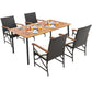 Costway 4-5 Pieces Outdoor Dining Set with Acacia Wood Table
