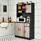 Costway 4-Door Black Freestanding Kitchen Buffet with Hutch and Adjustable Shelves