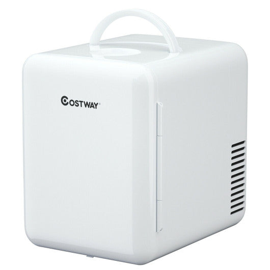 Costway 4 Liter White Mini Cooler Warmer Fridge Portable