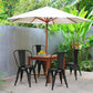 Costway 4 Pcs Black Modern Bar Stools with Removable Back and Rubber Feet