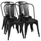 Costway 4 Pcs Black Modern Bar Stools with Removable Back and Rubber Feet