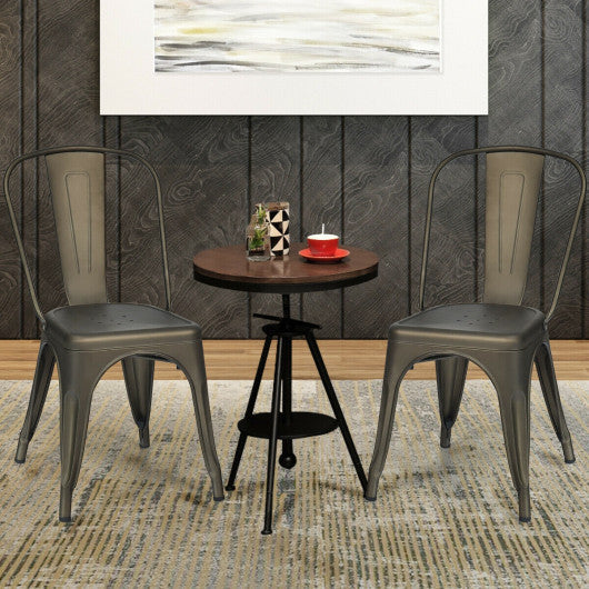 Costway 4 Pcs Gun Modern Bar Stools with Removable Back and Rubber Feet
