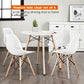 Costway 4 Pcs White Modern Plastic Hollow Chair Set with Wood Leg
