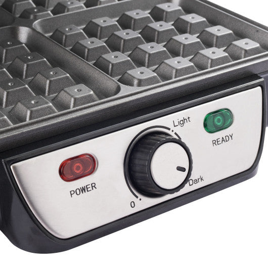 Costway 4-Piece Square Stainless Steel Waffle Maker