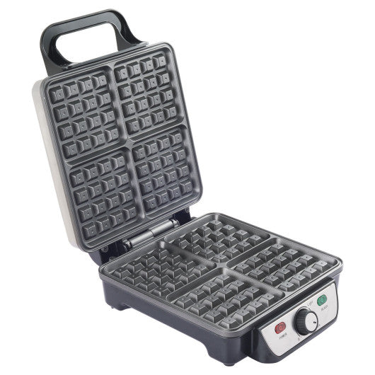 Costway 4-Piece Square Stainless Steel Waffle Maker