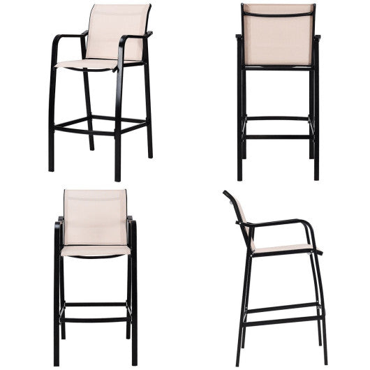 Costway 4 Pieces Beige Counter Height Stool Patio Chair