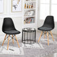 Costway 4 Pieces Black Modern Mid Century Armless Side Chair with Linen Cushion and Wood Legs