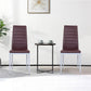 Costway 4 Pieces Coffee PVC Leather Dining Side Chairs Elegant Design