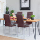 Costway 4 Pieces Coffee PVC Leather Dining Side Chairs Elegant Design