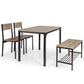 Costway 4 Pieces Gray Rustic Dining Table Set with 2 Chairs and Bench