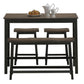 Costway 4 Pieces Gray Solid Wood Counter Height Dining Table Set