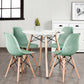 Costway 4 Pieces Green Modern Plastic Hollow Chair Set with Wood Leg