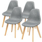 Costway 4 Pieces Modern Dining Chair Set with Wood Legs and Fabric Cushion Seat