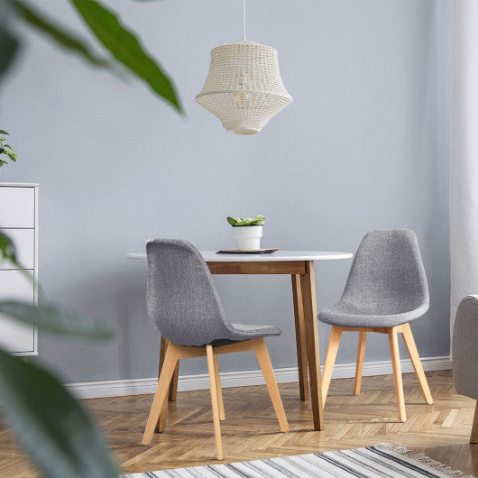 Costway 4 Pieces Modern Dining Chair Set with Wood Legs and Fabric Cushion Seat
