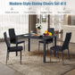 Costway 4 Pieces Modern Leather Dinning Chairs Set with Metal Frame