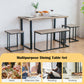 Costway 4 Pieces Oak Industrial Dinette Set with Bench and 2 Stools