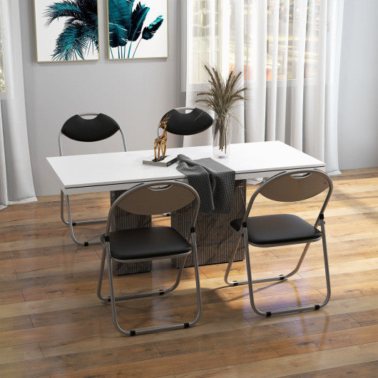 Costway 4 Pieces Portable Folding Dining Chairs Set with Carrying Handles