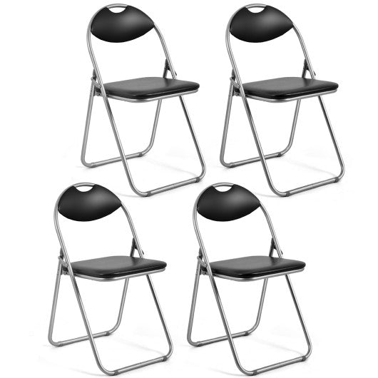 Costway 4 Pieces Portable Folding Dining Chairs Set with Carrying Handles