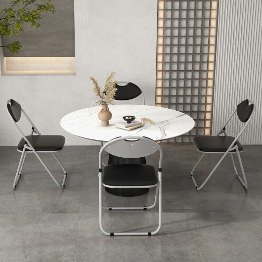 Costway 4 Pieces Portable Folding Dining Chairs Set with Carrying Handles