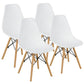 Costway 4 Pieces White Modern Armless Dining Chair Set with Wood Legs