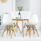 Costway 4 Pieces White Modern Armless Dining Chair Set with Wood Legs
