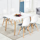 Costway 4 Pieces White Modern Mid Century Armless Side Chair with Linen Cushion and Wood Legs