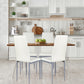 Costway 4 Pieces White PVC Leather Dining Side Chairs Elegant Design