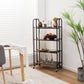 Costway 4-Tier Foldable Rolling Cart with Storage Shelves for Kitchen