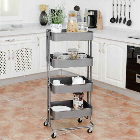 Costway 4 Tier Metal Rolling Utility Storage Cart