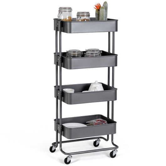 Costway 4 Tier Metal Rolling Utility Storage Cart