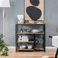 Costway 4-Tier Rustic Brown Industrial Kitchen Baker's Rack with 2 Wire Baskets