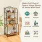 Costway 4-Tier Rustic Brown Industrial Kitchen Baker's Rack with Open Shelves and X-Bar