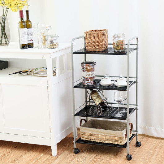 Costway 4 Tiers Rolling Cart Storage Display Rack