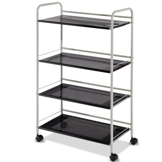 Costway 4 Tiers Standing and Rolling Storage Cart with Lockable Wheel