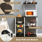Costway 4-tier Black Kitchen Baker's Rack with Basket and 5 Hooks