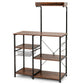 Costway 4-tier Dark Brown Kitchen Baker's Rack with Basket and 5 Hooks