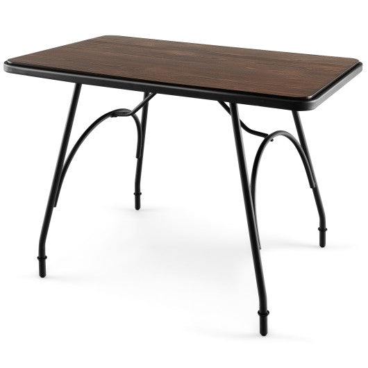 Costway 43" x 27.5" Rustic Brown Industrial Style Dining Table with Adjustable Feet