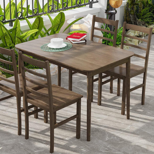 Costway 43.5" Modern Kitchen Dining Rectangle Table with Rubber Wood Legs