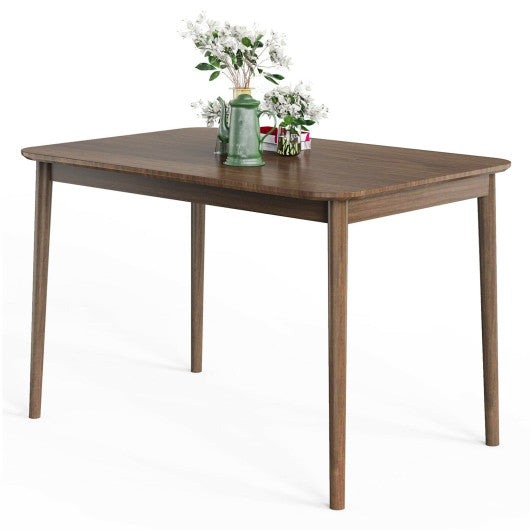 Costway 43.5" Modern Kitchen Dining Rectangle Table with Rubber Wood Legs