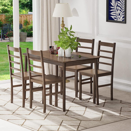 Costway 43.5" Modern Kitchen Dining Rectangle Table with Rubber Wood Legs