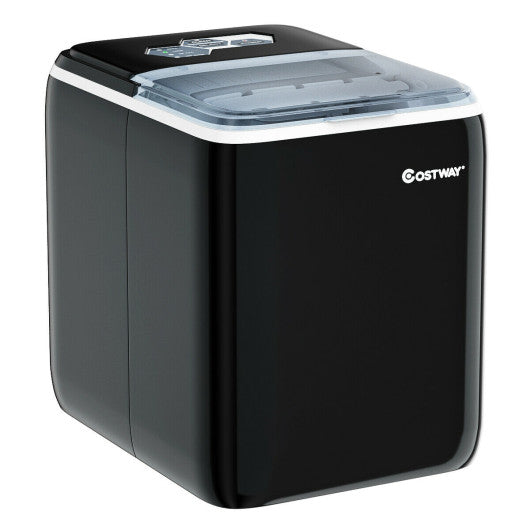 Costway 44 lbs Black Portable Countertop Ice Maker Machine with Scoop