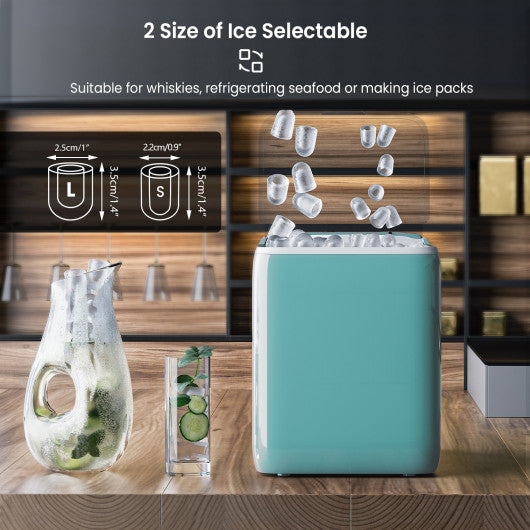 Costway 44 lbs Green Portable Countertop Ice Maker Machine with Scoop