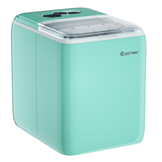 Costway 44 lbs Green Portable Countertop Ice Maker Machine with Scoop